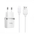  Блок питания сетевой 1 USB HOCO, C11, 1000mA, пластик, кабель микро USB, цвет: белый (1/10/100) 
