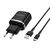  Адаптер Сетевой с кабелем Borofone BA36A High 1USB/5V/3A QC3.0 +Type-C (black) (133680) 