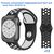  Ремешок силиконовый перфорированный Great Case Sport NK для Apple Watch 38/40/41 мм, 225мм, на кнопке, черный+белый (12) 