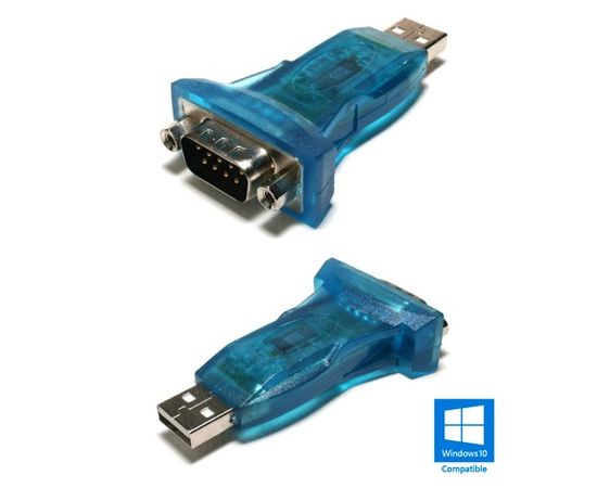  Адаптер Orient UAS-012, USB Am to RS232 DB9M (WCH CH340, поддерж.Win 8.x/10), крепеж разъема - гайки 