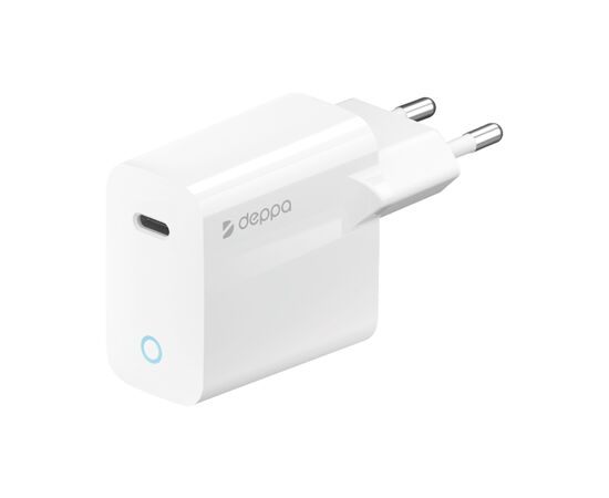  Сетевое зарядное устройство USB Type-C, Power Delivery, 20Вт, белый, Deppa, 11424 