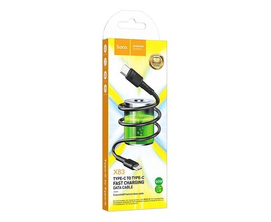  Кабель Type-C - Type-C Hoco X83 60W 100см 3A (black) (215740) 