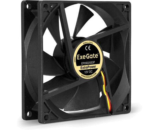  Вентилятор Exegate ExtraPower EP09225S3P EX283383RUS 92x92x25 мм, подшипник скольжения, 3pin, 2200RPM, 24dBA 