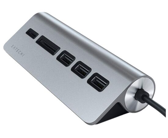  USB-концентратор Satechi ST-TCHCRM Type-C Aluminum USB Hub Micro/SD Card Reader with Black Cable Space Gray 