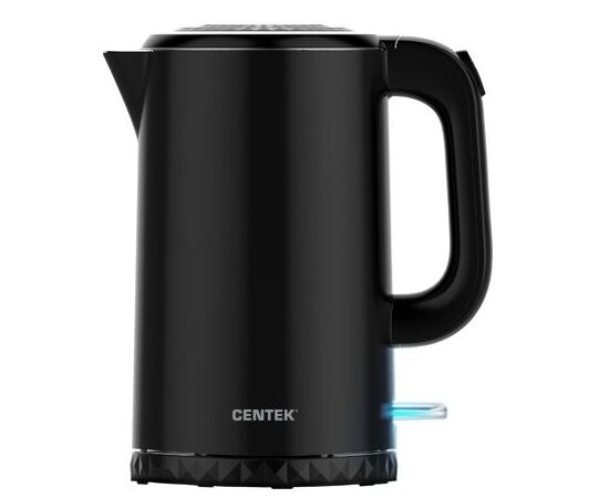  Чайник Centek СТ-0020 (черный) металл 1 7л. 2200Вт, бесшовная колба. двойные стенки 