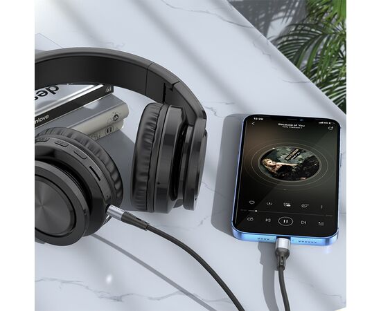  Аудиокабель HOCO UPA22 AUX Jack 3.5 (m) - Lightning (m), 1 м, черный 