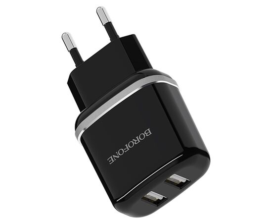  Сетевое зарядное устройство BOROFONE BA25A Outstanding 2xUSB, 2.4A, 10.8W, черный 