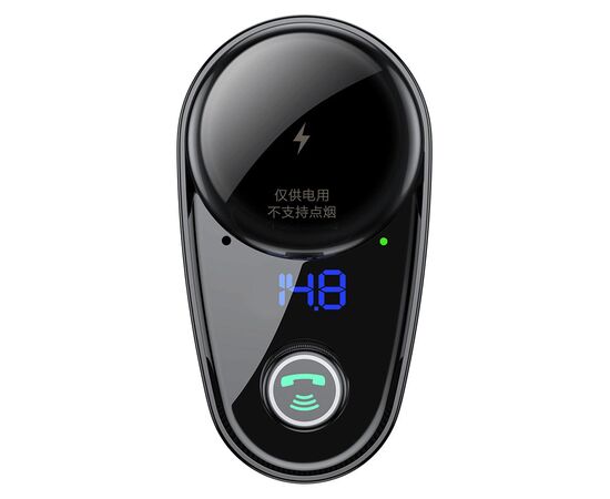  Автомобильное зарядное устройство с FM-Трансмиттер BASEUS S-06, 2xUSB + прикуриватель, 3.4A, черный 