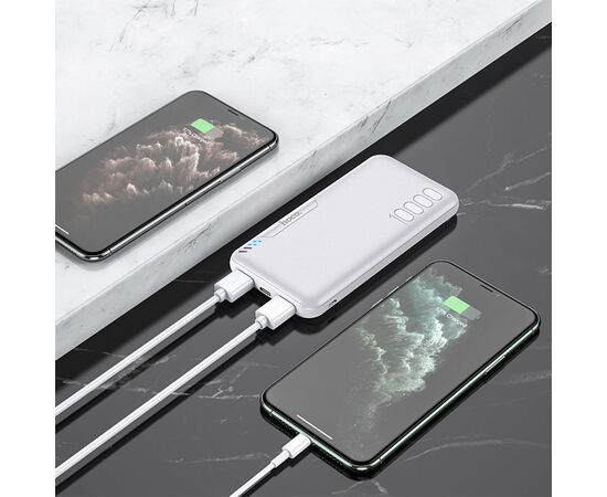  Портативный аккумулятор HOCO J82 Easylink, 2A, 10000 мА⋅ч, белый 