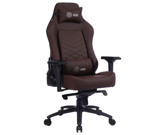  Кресло игровое Cactus CS-CHR-0112BR коричневый с подголов. 