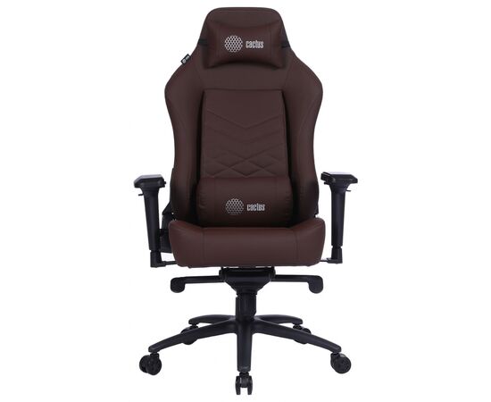  Кресло игровое Cactus CS-CHR-0112BR коричневый с подголов. 