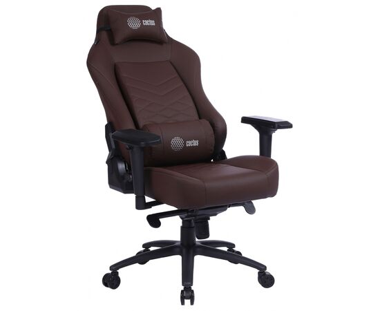  Кресло игровое Cactus CS-CHR-0112BR коричневый с подголов. 