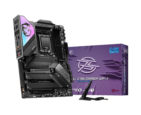  MB s1700 MSI MPG Z790 Carbon Wifi II, 4*DDR5, 2*PCIEx16, 1*PCIEx1, 5*M.2, 3*TypeC, 6*USB3.2Gen2, 4*USB3.2Gen1, 4*USB2.0, 6*SATA3.0, 2.5G, HDMI, ATX 
