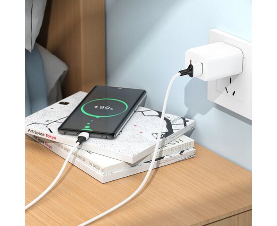  Кабель USB - Type-C Borofone BX84 100см 3A (white) (217542) 