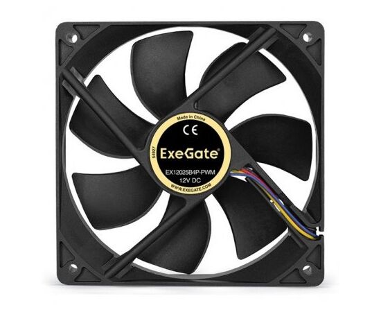  Вентилятор Exegate E12025B4P-PWM EX283391RUS 120x120x25 мм, двойной шарикоподшипник, 4pin, PWM, 22dBA 