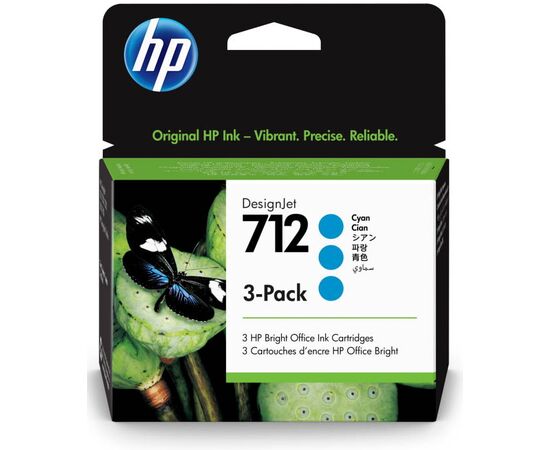  Картридж струйный HP 712 3ED77A голубой x3упак. (29мл) для HP DJ Т230/630 