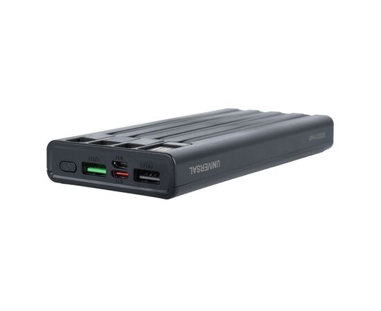  Perfeo Powerbank Universal 10000mah PD+QC3.0/In all/Out USB,Micro usb,Type-C,Lightnin,3А/22.5W/Black 
