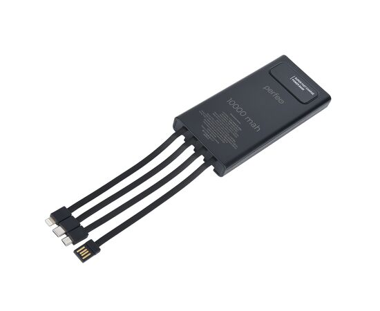  Perfeo Powerbank Universal 10000mah PD+QC3.0/In all/Out USB,Micro usb,Type-C,Lightnin,3А/22.5W/Black 