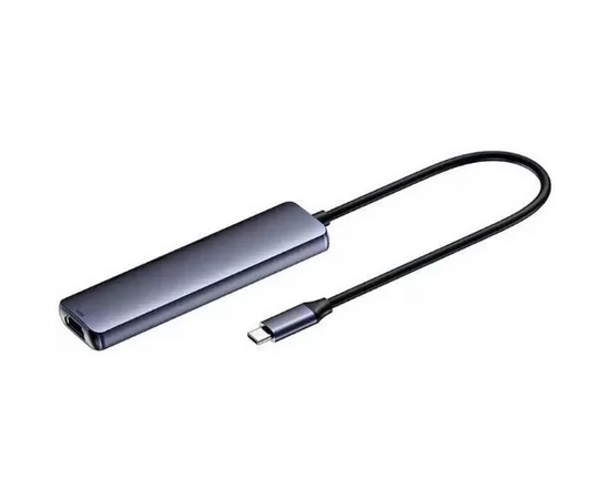  USB-концентратор Netac WF14 .(NT08WF14-30GR), 6in1 Type-C to 3xUSB3.0 + 1xHDMI( 4k/30Hz) + microSD + SD 