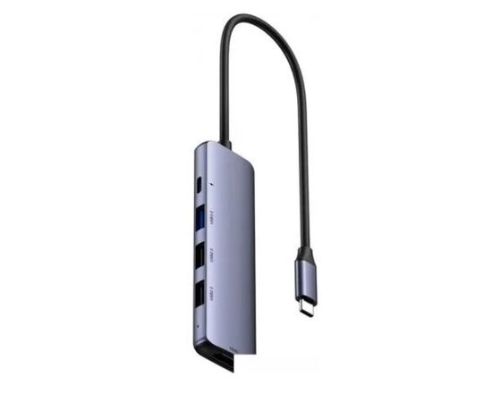 USB-концентратор Netac WF14 .(NT08WF14-30GR), 6in1 Type-C to 3xUSB3.0 + 1xHDMI( 4k/30Hz) + microSD + SD 