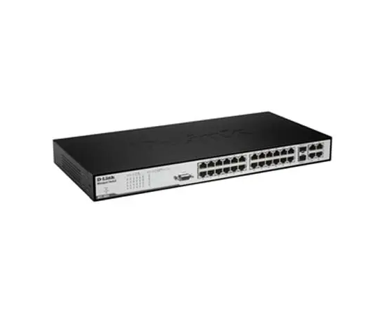  D-LINK DES-3028 Управляемый коммутатор 2 уровня с 24 портами 10/100 Мбит/с + 2 портами 1000BASE-T + 2 комбо-портами 1000BASE-T/SFP 