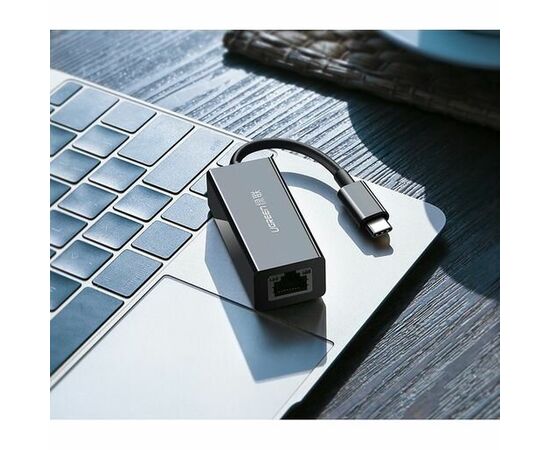  Сетевой адаптер UGREEN US236 50307 USB-C 3.1 GEN1 Male to 10/100/1000Mbps Ethernet Adapter Black 