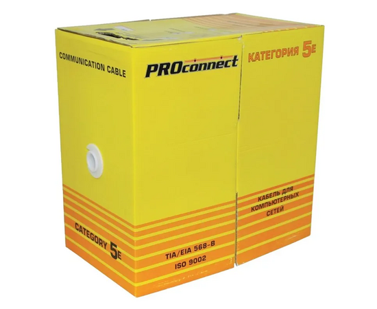  Кабель информационный PROconnect 01-0045-3 кат.5E UTP 4 пары 24AWG PE внешний 305м черный 