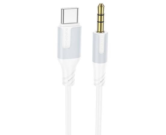  Аудиокабель BOROFONE BL19 AUX Jack 3.5 (m) - Type-C (m), 1 м, белый 