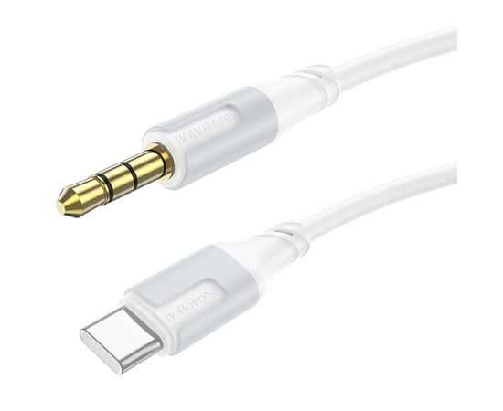  Аудиокабель BOROFONE BL19 AUX Jack 3.5 (m) - Type-C (m), 1 м, белый 