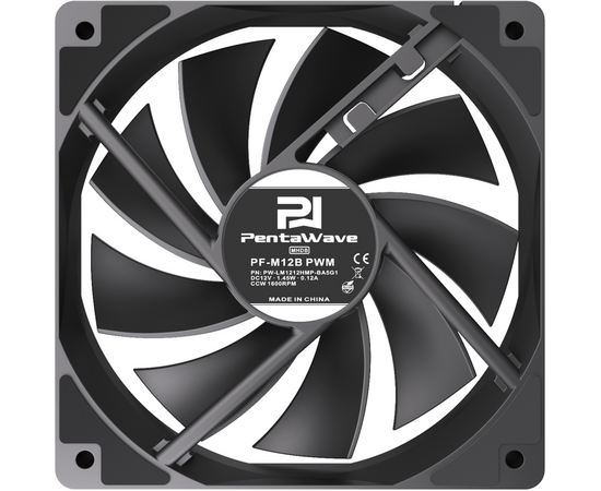  Вентилятор PentaWave PF-M12B PWM / 120mm 4 pin Hydraulic 900-1600rpm 68CFM 28.5dBA/ Black 