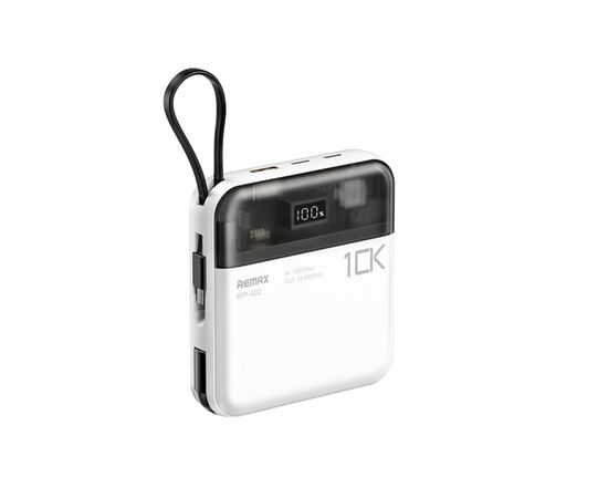  Аккумулятор внешний резервный REMAX Sucha Pro Series PD 20W+QC 22.5W Power Bank with 2 Fast Charging Cables  10000mAh RPP-602 (белый) 