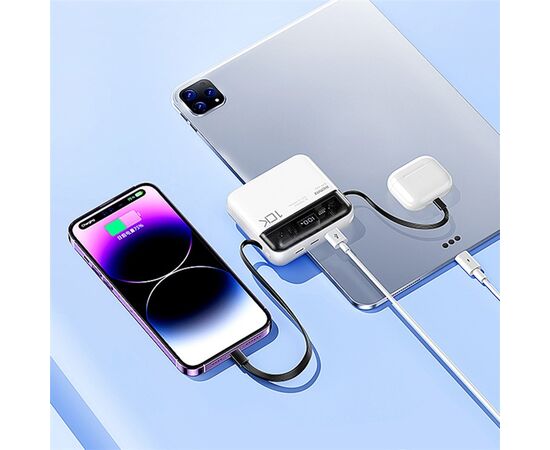  Аккумулятор внешний резервный REMAX Sucha Pro Series PD 20W+QC 22.5W Power Bank with 2 Fast Charging Cables  10000mAh RPP-602 (белый) 