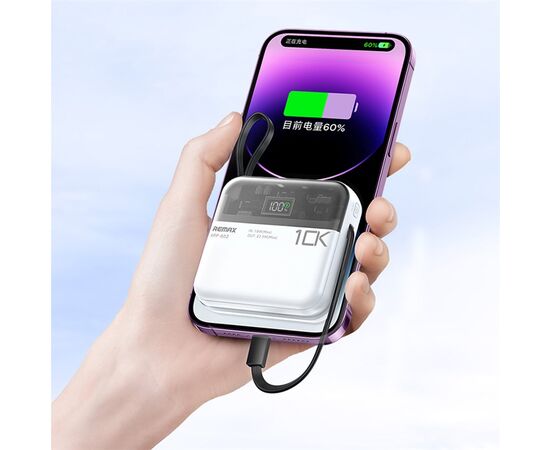  Аккумулятор внешний резервный REMAX Sucha Pro Series PD 20W+QC 22.5W Power Bank with 2 Fast Charging Cables  10000mAh RPP-602 (белый) 