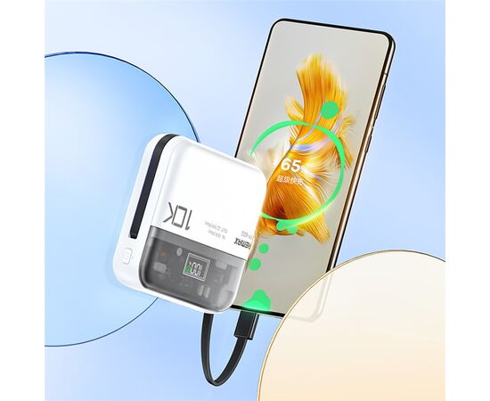  Аккумулятор внешний резервный REMAX Sucha Pro Series PD 20W+QC 22.5W Power Bank with 2 Fast Charging Cables  10000mAh RPP-602 (белый) 