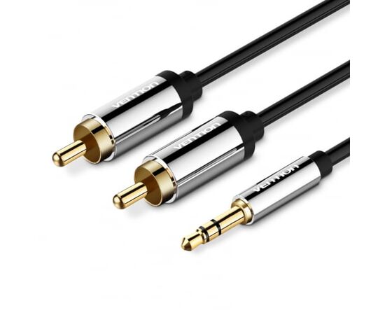  Кабель аудио Vention P550AC300-S Jack 3,5 mm M/2RCA M 3м черный 