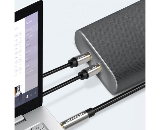  Кабель аудио Vention P550AC300-S Jack 3,5 mm M/2RCA M 3м черный 