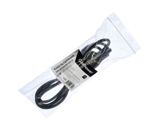  Кабель питания GoPower 00-00024056 евровилка CEE 7/7-IEC 320 C5 1.8м ПВХ 0.75мм черный 1/10/160 