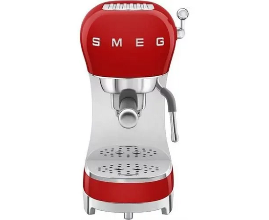  Эспрессо кофемашина Smeg ECF02RDEU красный стиль 50-х, регулируемая температура кофе, давление 15 бар, емкость контейнера для воды 1.1 л 