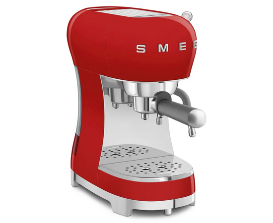  Эспрессо кофемашина Smeg ECF02RDEU красный стиль 50-х, регулируемая температура кофе, давление 15 бар, емкость контейнера для воды 1.1 л 