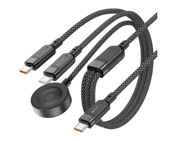  Кабель ACEFAST C6-11 USB-C 3-in-1 100W intelligent balance charging data cable - Black 
