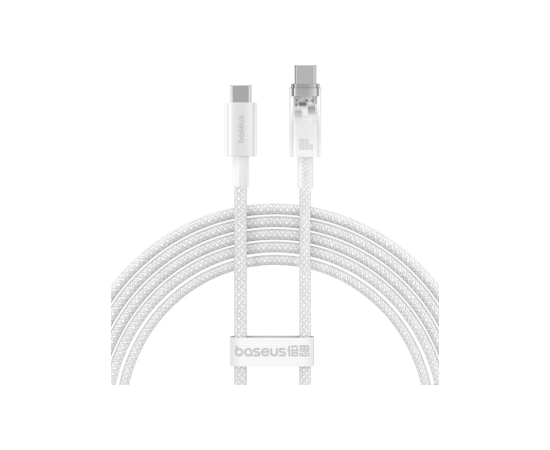  Кабель Baseus Explorer Series Fast Charging Cable with Smart Temperature Control Type-C to Type-C 100W 2m Stellar White 