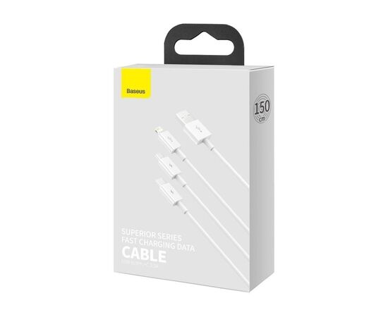  Кабель Baseus Superior Series Fast Charging Data Cable USB to M+L+C 3.5A 1.5m (CAMLTYS-02) - White 