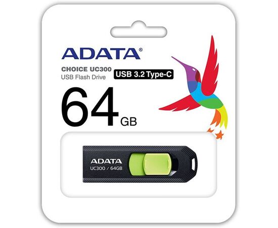  USB-флешка A-DATA UC300 (ACHO-UC300-64GRBK/GN) 64GB, Type-C 