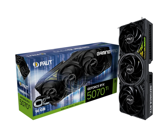  Видеокарта Palit RTX5070Ti GamingPro OC 16GB (NE7507TS19T2-GB2031A) GDDR7 256bit 3xDP HDMI 3Fan RTL 