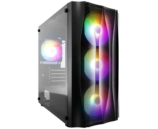  Корпус 1STPLAYER Firebase X3-M X3-M-BK-4F1 Black mATX TG 4x120mm LED fans inc 