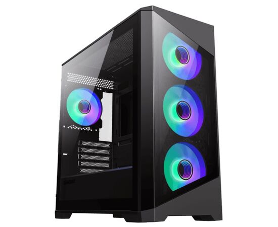  Корпус GameMax Destroyer TGB, mATX, black, w/o psu, w/1xUSB3.0+2xUSB2.0, Combo Audio, w/3x12cm ARGB front fan 