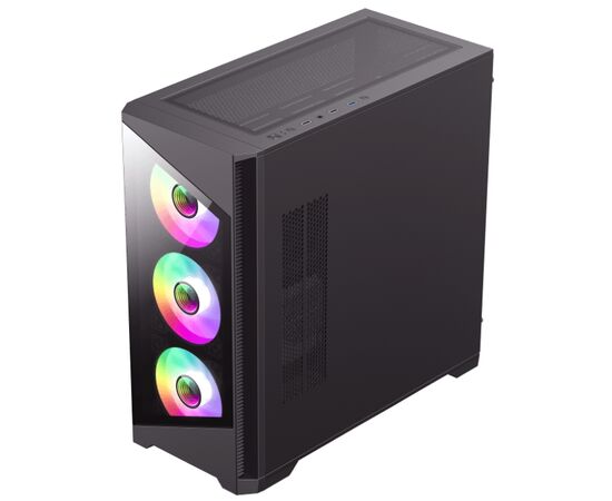  Корпус GameMax Destroyer TGB, mATX, black, w/o psu, w/1xUSB3.0+2xUSB2.0, Combo Audio, w/3x12cm ARGB front fan 