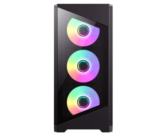 Корпус GameMax Destroyer TGB, mATX, black, w/o psu, w/1xUSB3.0+2xUSB2.0, Combo Audio, w/3x12cm ARGB front fan 